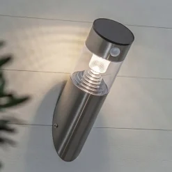 Solcelle Lampe Med Sensor|Væglampe Med Sensor ^ STAR TRADING LED-solcellelampe Marbella med bevægelsessensor