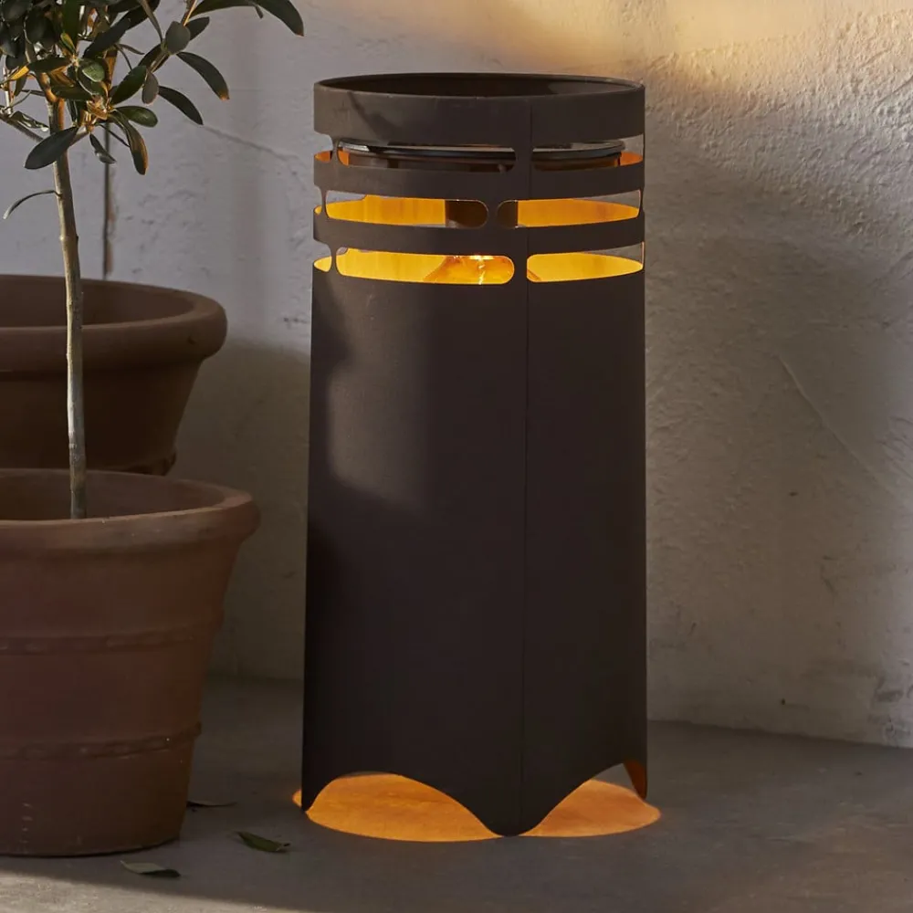 STAR TRADING Dekorationsbelysning|Solcellelamper > LED-solcellelampe Marron, højde 40 cm, brun, metal, USB-C