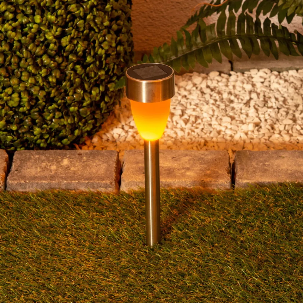 Näve Dekorationsbelysning|Solcellelamper > LED-solcellelampe 4135006 med flammeeffekt 6er-sæt