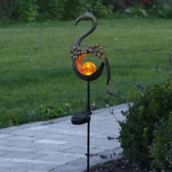 STAR TRADING Dekorationsbelysning|Solcellelamper > LED-solcellelampe Melilla Fugl i flamingo form