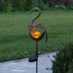 STAR TRADING Dekorationsbelysning|Solcellelamper > LED-solcellelampe Melilla Fugl i flamingo form