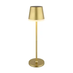 Globo Solcellelamper > LED-solcellelampe, metal, guldfarvet, højde 41 cm, IP44