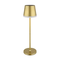 Globo Solcellelamper > LED-solcellelampe, metal, guldfarvet, højde 41 cm, IP44