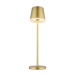 Globo Solcellelamper > LED-solcellelampe, metal, guldfarvet, højde 41 cm, IP44