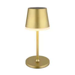 Globo Solcellelamper > LED-solcellelampe, metal, guldfarvet, højde 41 cm, IP44