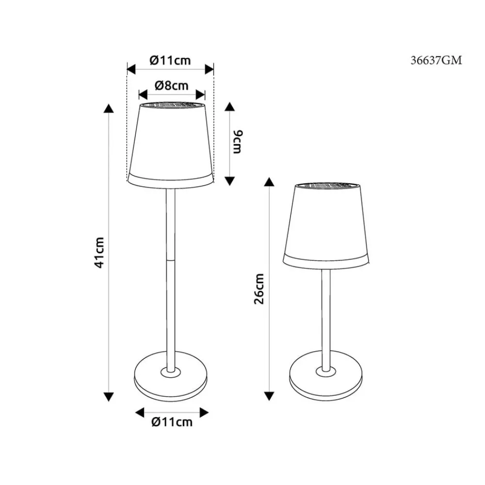 Globo Solcellelamper > LED-solcellelampe, metal, guldfarvet, højde 41 cm, IP44