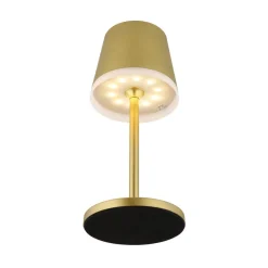 Globo Solcellelamper > LED-solcellelampe, metal, guldfarvet, højde 41 cm, IP44