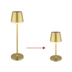 Globo Solcellelamper > LED-solcellelampe, metal, guldfarvet, højde 41 cm, IP44
