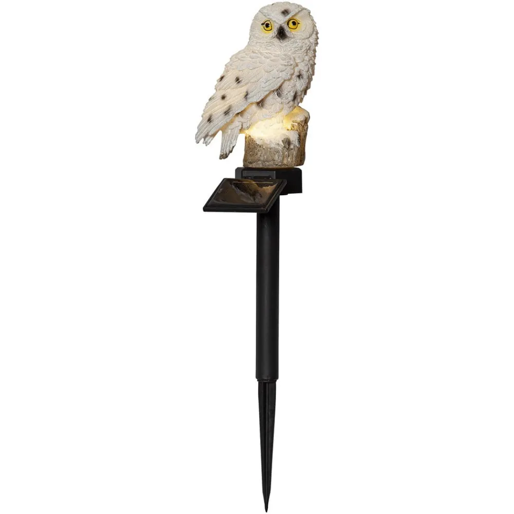 Solcellelamper ^ STAR TRADING LED-solcellelampe Owl med jordspyd