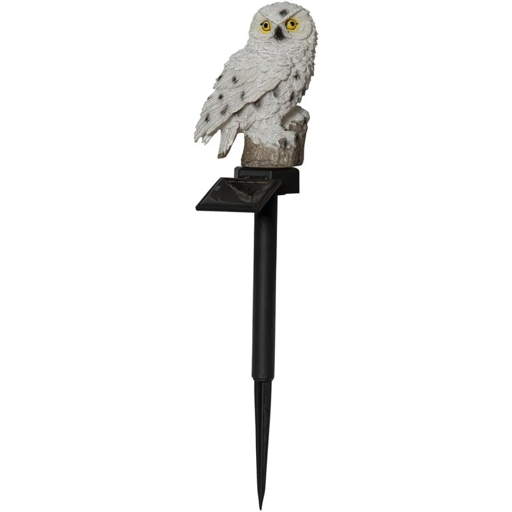 Solcellelamper ^ STAR TRADING LED-solcellelampe Owl med jordspyd