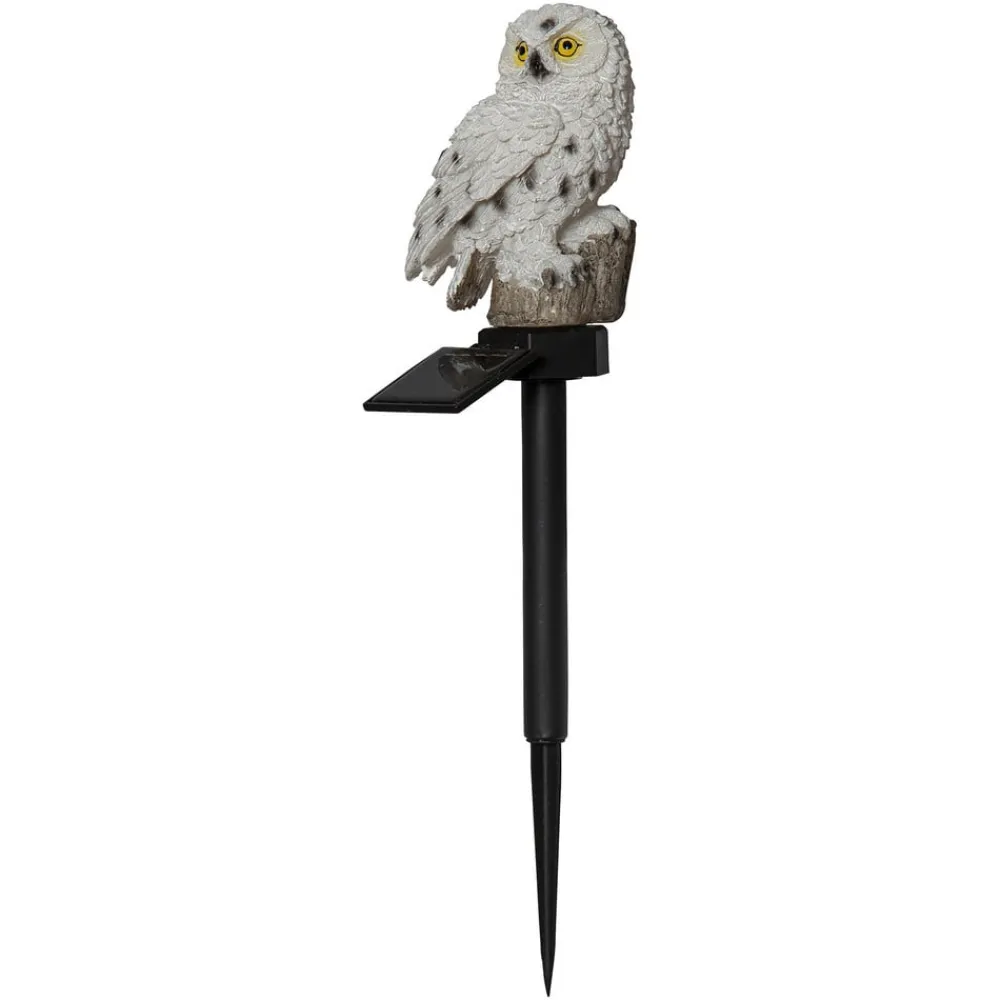 Solcellelamper ^ STAR TRADING LED-solcellelampe Owl med jordspyd