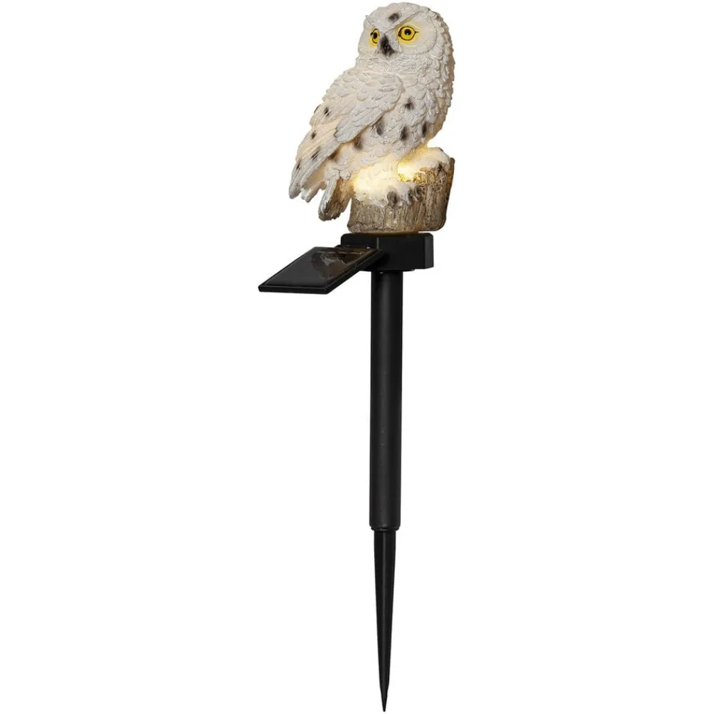 Solcellelamper ^ STAR TRADING LED-solcellelampe Owl med jordspyd