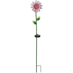 STAR TRADING Solcellelamper > LED-solcellelampe Pink Daisy i blomsterform