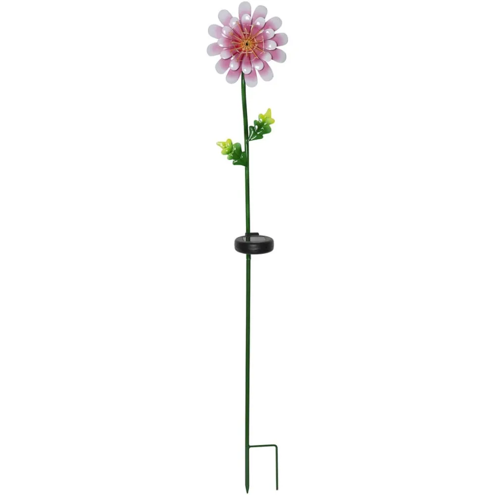 STAR TRADING Solcellelamper > LED-solcellelampe Pink Daisy i blomsterform