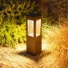 Solcelle Lampe Med Sensor|Sokkellamper Med Sensor ^ Les Jardins LED-solcellelampe på piedestal Tradition Sensor Corten 40 cm