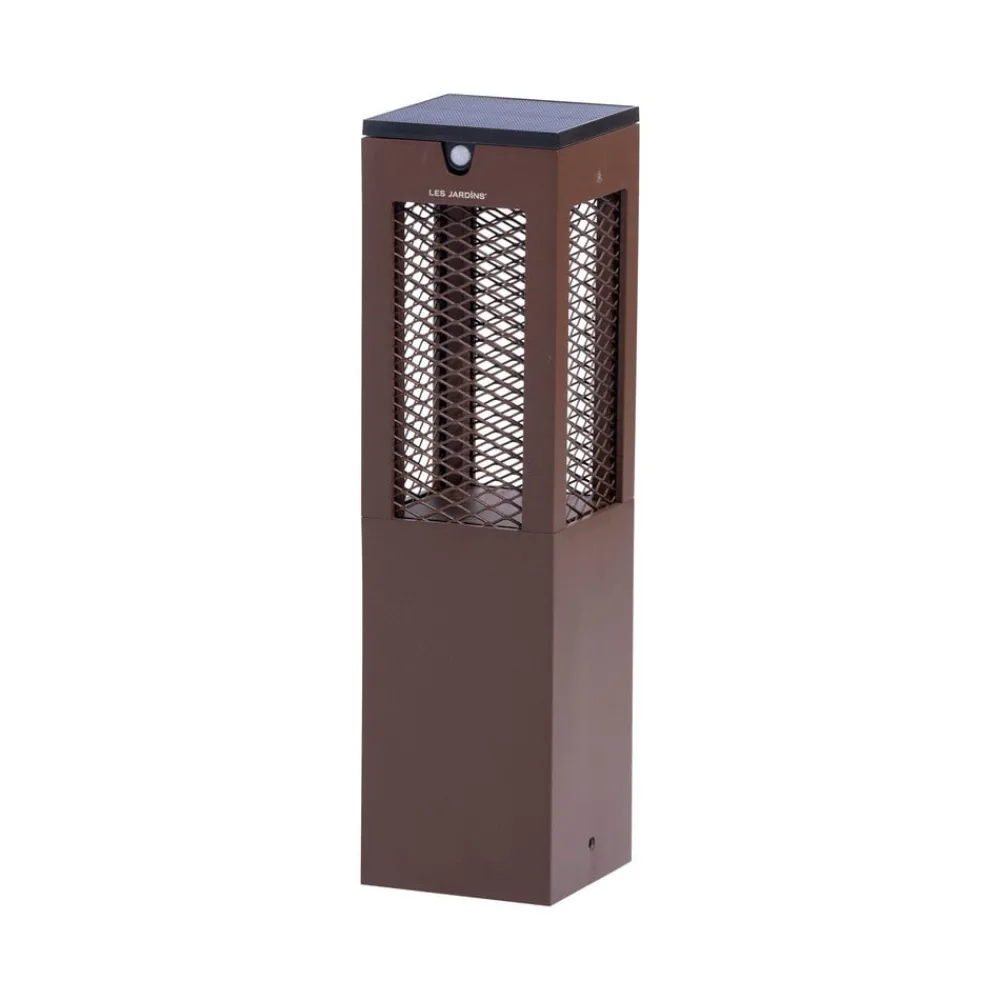 Solcelle Lampe Med Sensor|Sokkellamper Med Sensor ^ Les Jardins LED-solcellelampe på piedestal Tradition Sensor Corten 40 cm