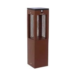Solcelle Lampe Med Sensor|Sokkellamper Med Sensor ^ Les Jardins LED-solcellelampe på piedestal Tradition Sensor Corten 40 cm