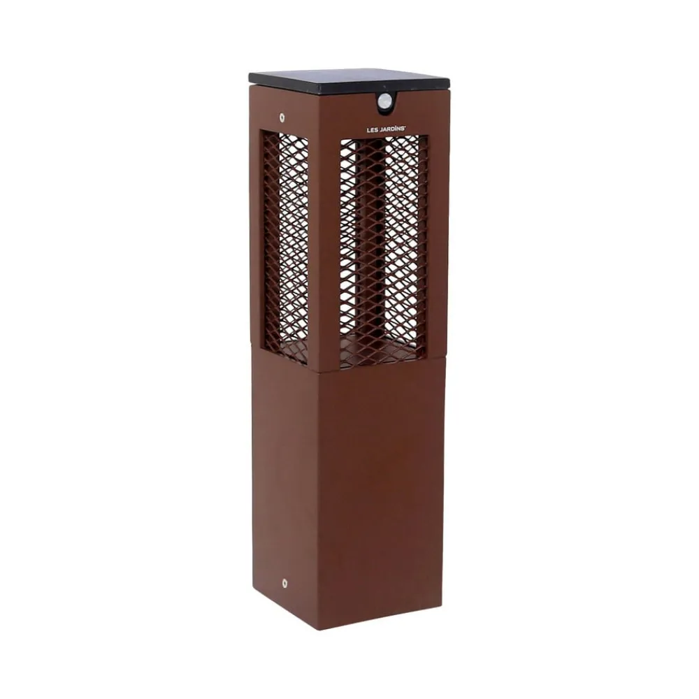 Solcelle Lampe Med Sensor|Sokkellamper Med Sensor ^ Les Jardins LED-solcellelampe på piedestal Tradition Sensor Corten 40 cm