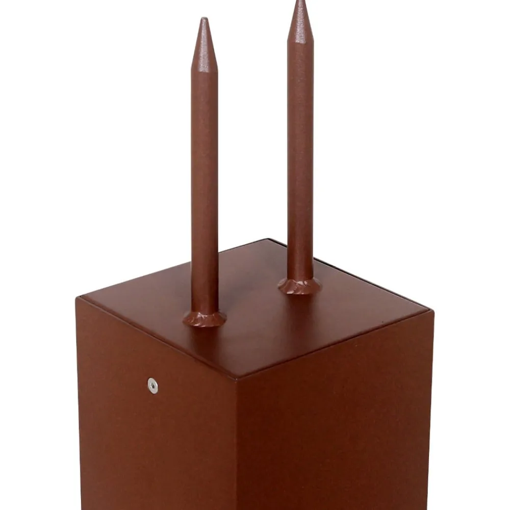 Solcelle Lampe Med Sensor|Sokkellamper Med Sensor ^ Les Jardins LED-solcellelampe på piedestal Tradition Sensor Corten 40 cm