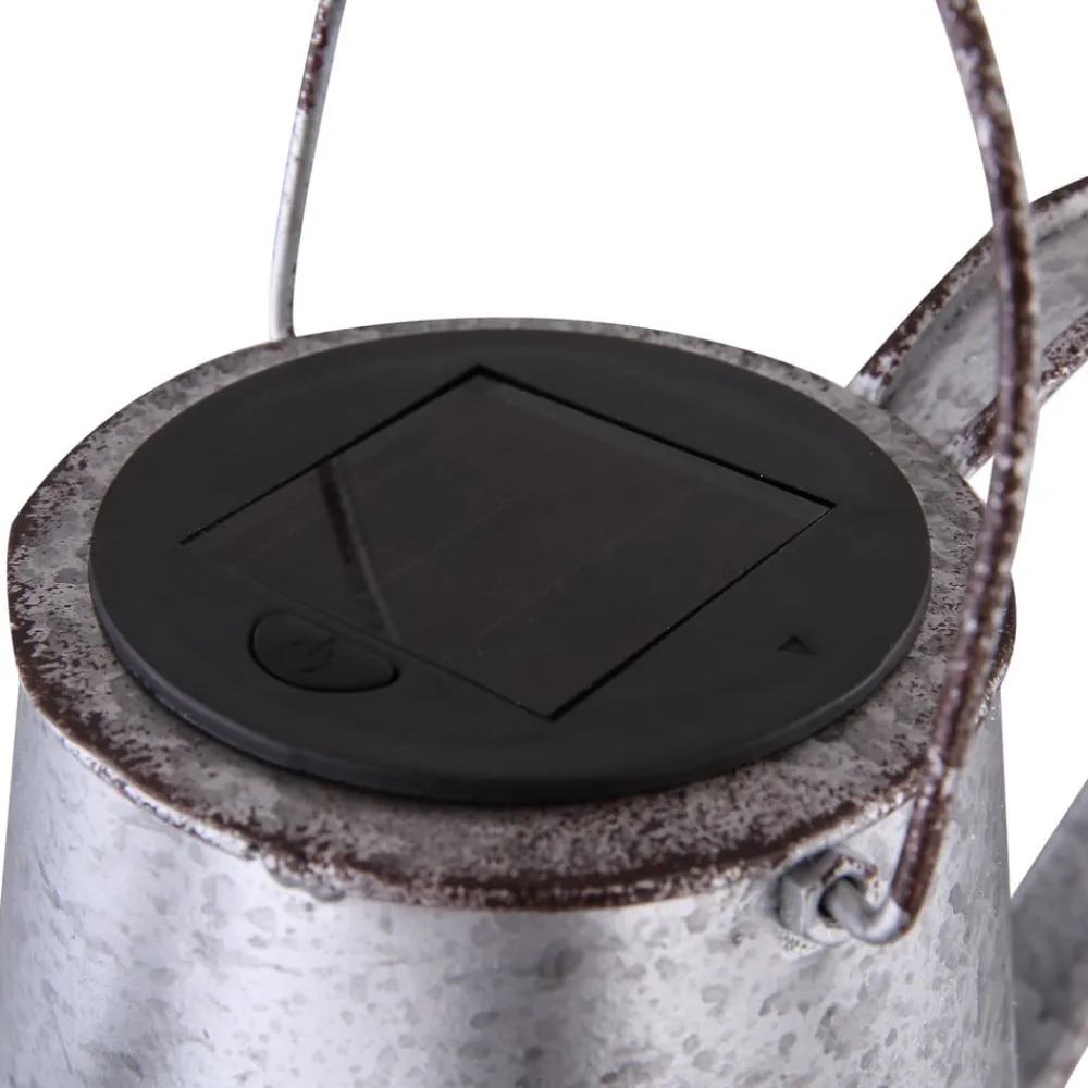 Dekorationsbelysning ^ Globo LED-solcellelampe 33652, sølv, vandkande, jordspyd, metal
