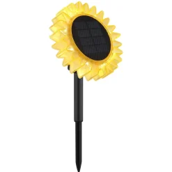 Globo Dekorationsbelysning|Solcellelamper > LED-solcellelampe 33598 Solsikke Ø 13 cm, gul, plast