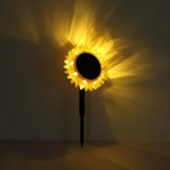 Globo Dekorationsbelysning|Solcellelamper > LED-solcellelampe 33598 Solsikke Ø 13 cm, gul, plast