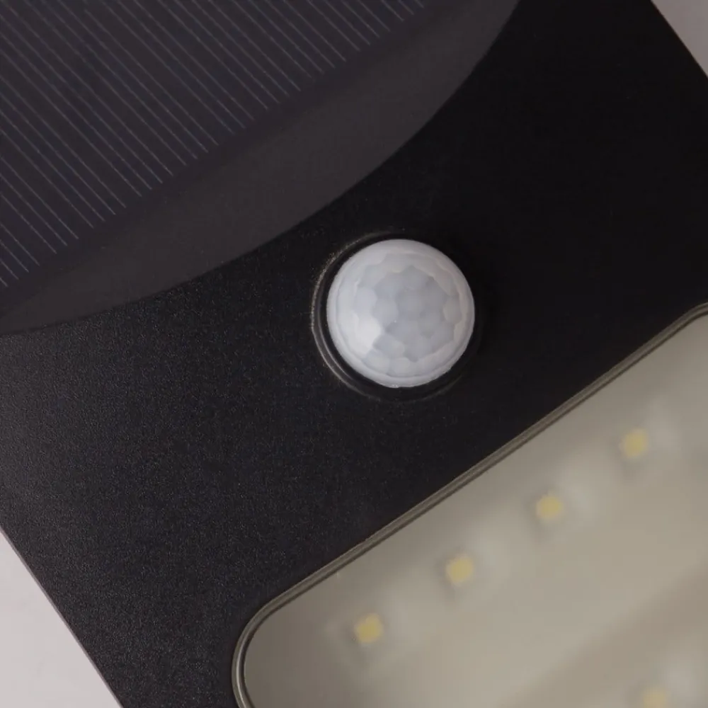Searchlight Solcelle Lampe Med Sensor|Væglampe Med Sensor > LED-solcellelampe til væg 67420BK-PIR, bevægelsessensor