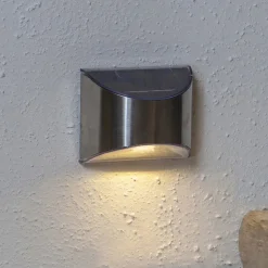 STAR TRADING Solcellelamper > LED-solcellelampe til vægmontering Wally, sølv, 2 stk. sæt
