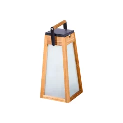 Les Jardins Solcelle Lampe Med Sensor|Solcellelamper > LED-solcellelygte Tecka, teaktræ natur, 39 cm