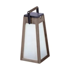 Les Jardins Dekorationsbelysning|Solcelle Lampe Med Sensor > LED-solcellelygte Tecka, teaktræ Duratec grå 39 cm
