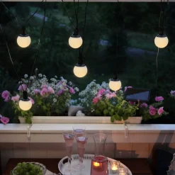 STAR TRADING Dekorationsbelysning|Solcellelamper > LED-solcellelyskæde combo, 6 lyskilder, IP44, plast
