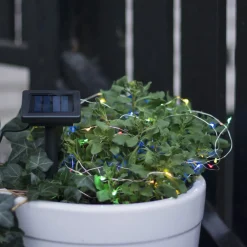 Dekorationsbelysning|Solcellelamper ^ STAR TRADING LED-solcellelyskæde Dew Drop, flerfarvet