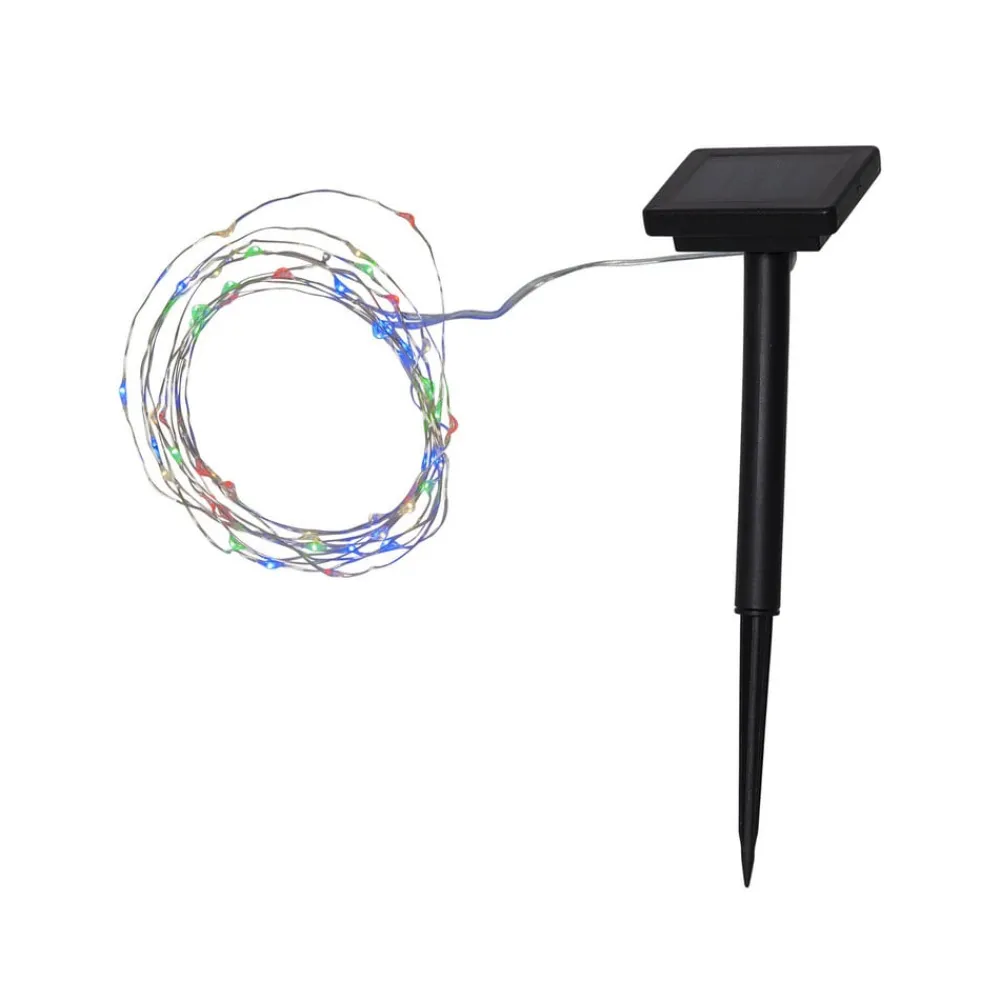 Dekorationsbelysning|Solcellelamper ^ STAR TRADING LED-solcellelyskæde Dew Drop, flerfarvet