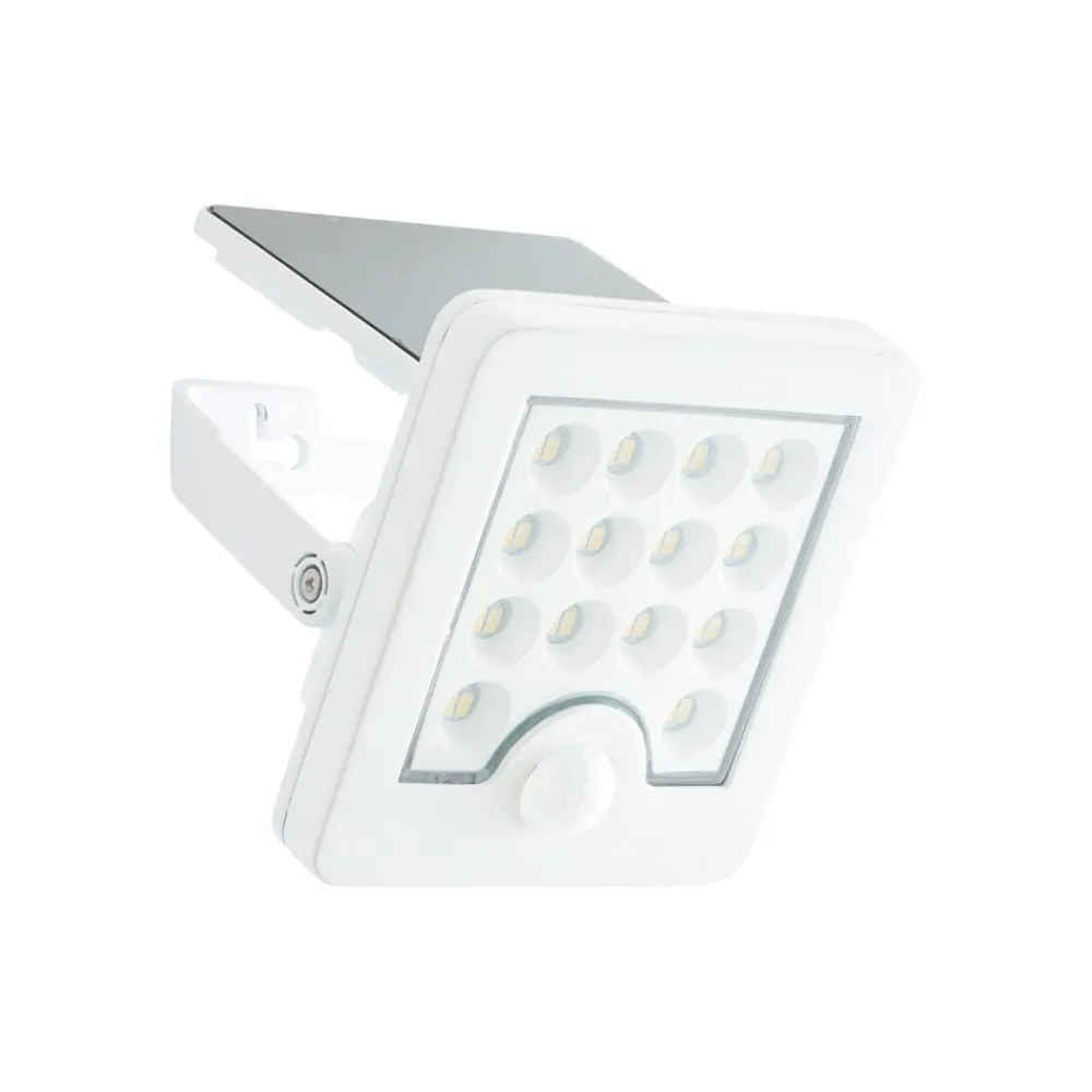 Brilliant Solcelle Lampe Med Sensor|Væglampe Med Sensor > LED solcelle udendørs vægspot Luton Sensor, hvid, bredde 13 cm