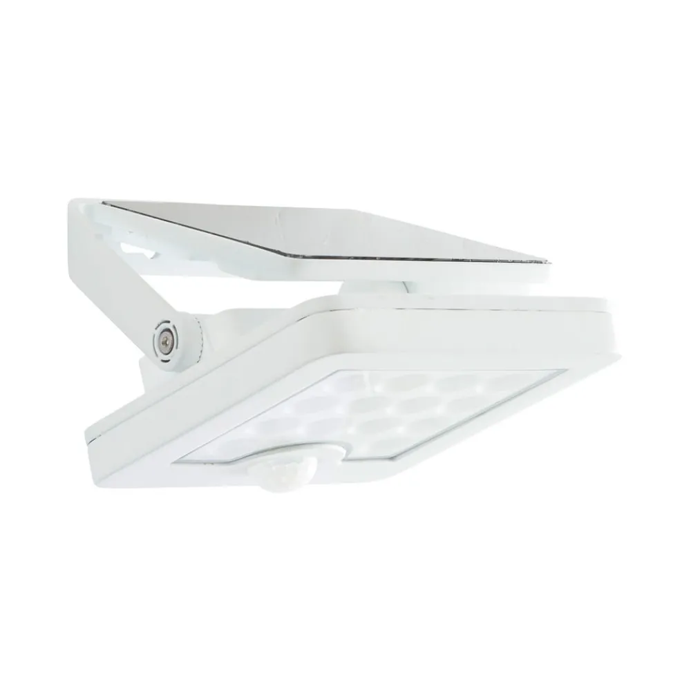 Brilliant Solcelle Lampe Med Sensor|Væglampe Med Sensor > LED solcelle udendørs vægspot Luton Sensor, hvid, bredde 13 cm