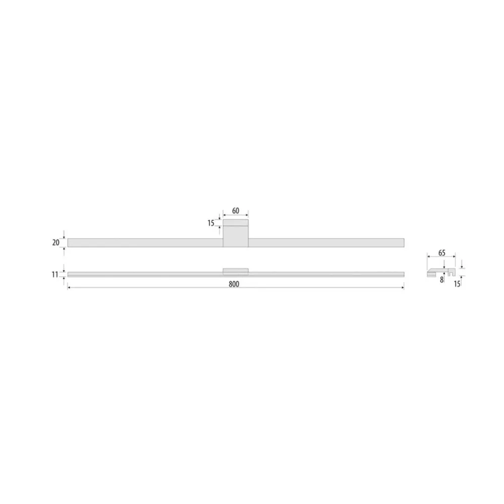 MCJ Væg- Og Spejllamper > LED-spejlbelysning Triga, IP44, hvid, 80 cm, 3.000K