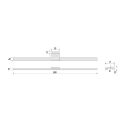MCJ Væg- Og Spejllamper > LED-spejlbelysning Triga, IP44, hvid, 60 cm, 4.000K