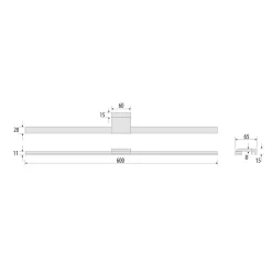 MCJ Væg- Og Spejllamper > LED-spejlbelysning Triga IP44, krom, 60 cm, 3.000K