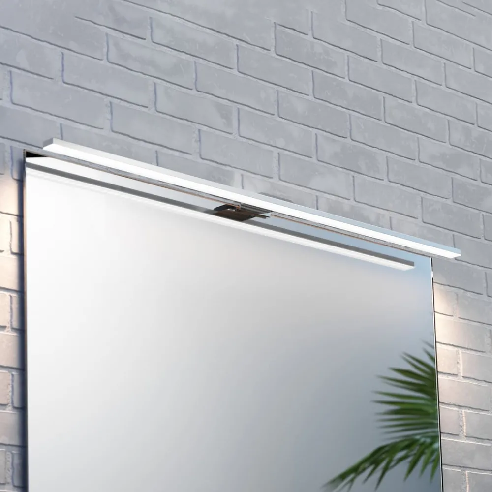 Væg- Og Spejllamper ^ MCJ LED-spejlbelysning Triga IP44, krom, 80 cm, 3.000K