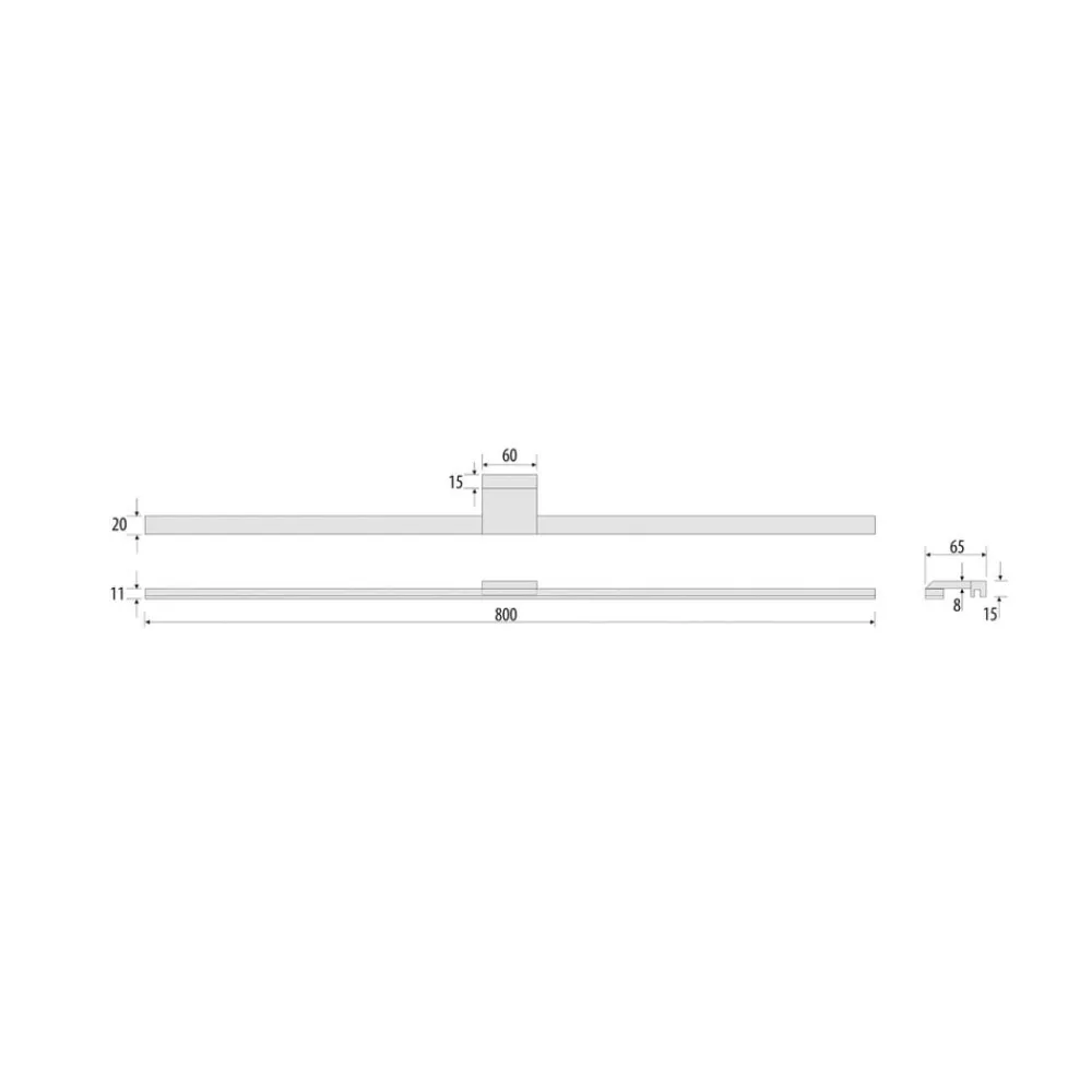 Væg- Og Spejllamper ^ MCJ LED-spejlbelysning Triga IP44, krom, 80 cm, 3.000K