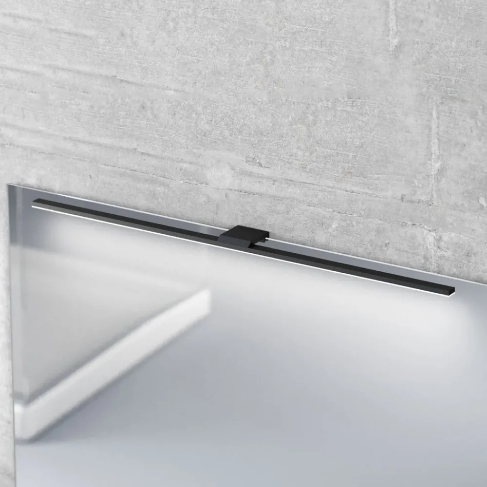 MCJ Væg- Og Spejllamper|Væglamper > LED-spejlbelysning Triga IP44 sort 80 cm, 4.000K