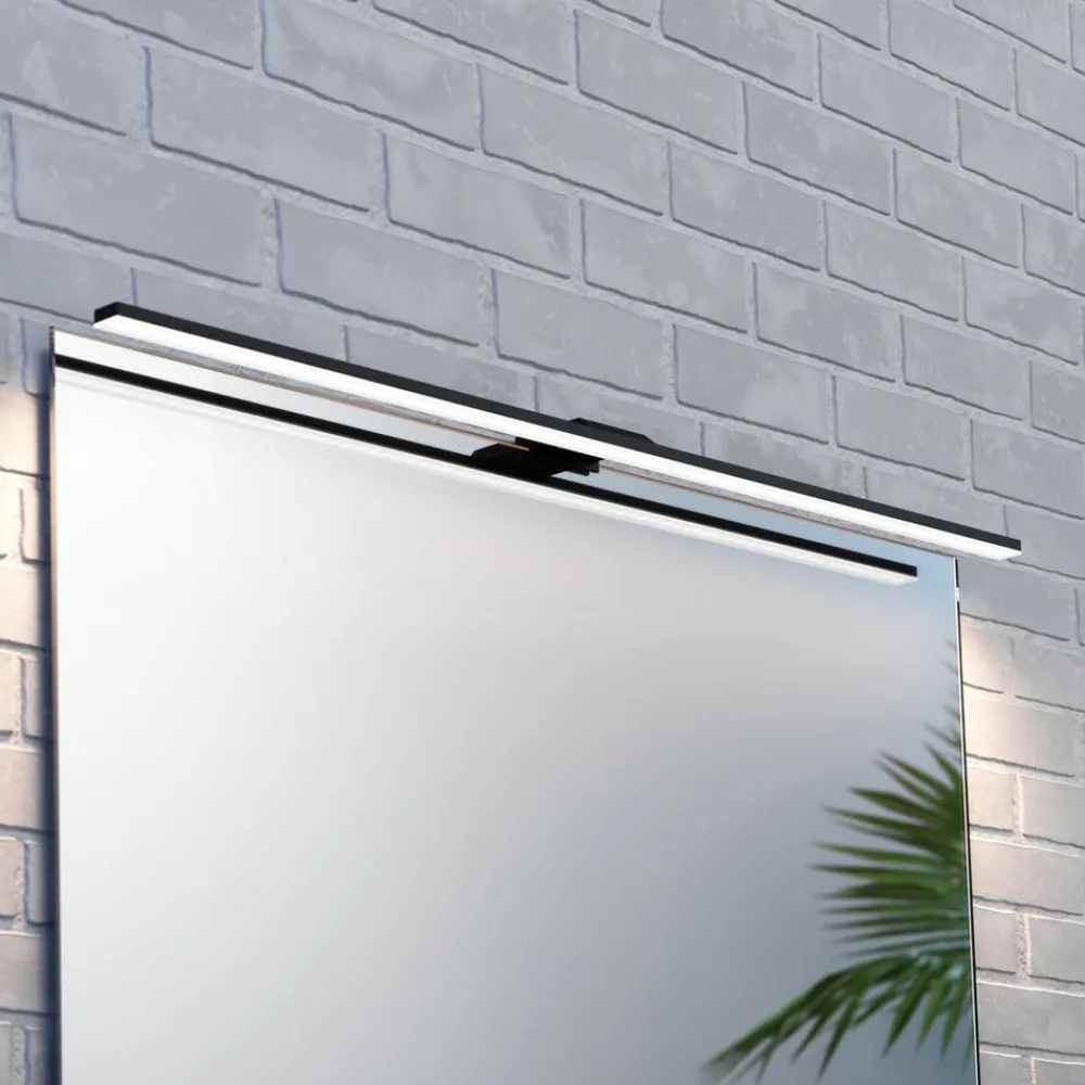 MCJ Væg- Og Spejllamper|Væglamper > LED-spejlbelysning Triga IP44 sort 80 cm, 4.000K