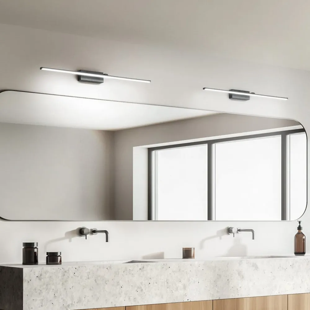 Fabas Luce Væg- Og Spejllamper|Væglamper > LED-spejllampe Nala, forkromet, bredde 110 cm, metal