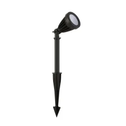 Udendørs Spot ^ Searchlight LED spot med jordspyd Spikey, sort, metal, 25 cm, IP54