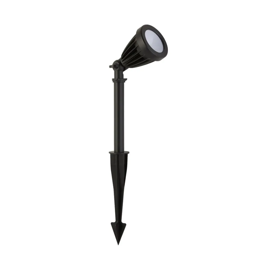 Udendørs Spot ^ Searchlight LED spot med jordspyd Spikey, sort, metal, 25 cm, IP54