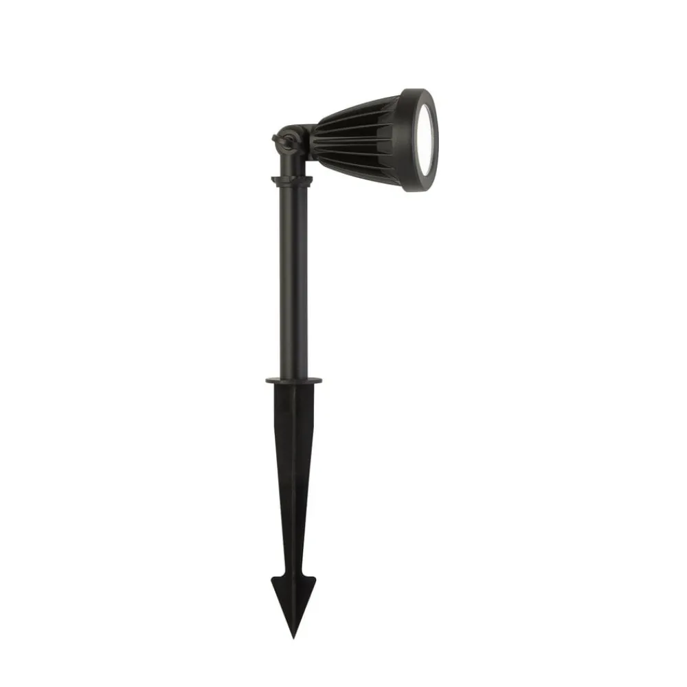 Udendørs Spot ^ Searchlight LED spot med jordspyd Spikey, sort, metal, 25 cm, IP54