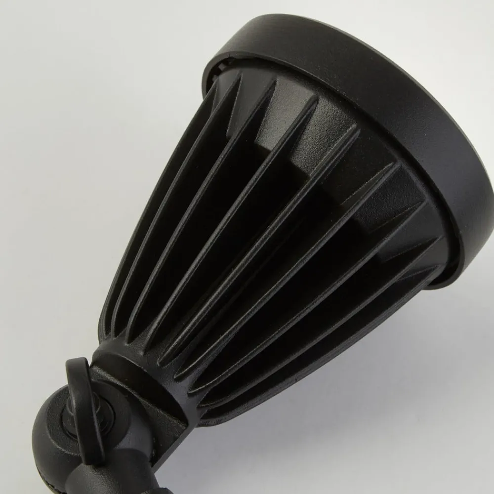 Udendørs Spot ^ Searchlight LED spot med jordspyd Spikey, sort, metal, 25 cm, IP54