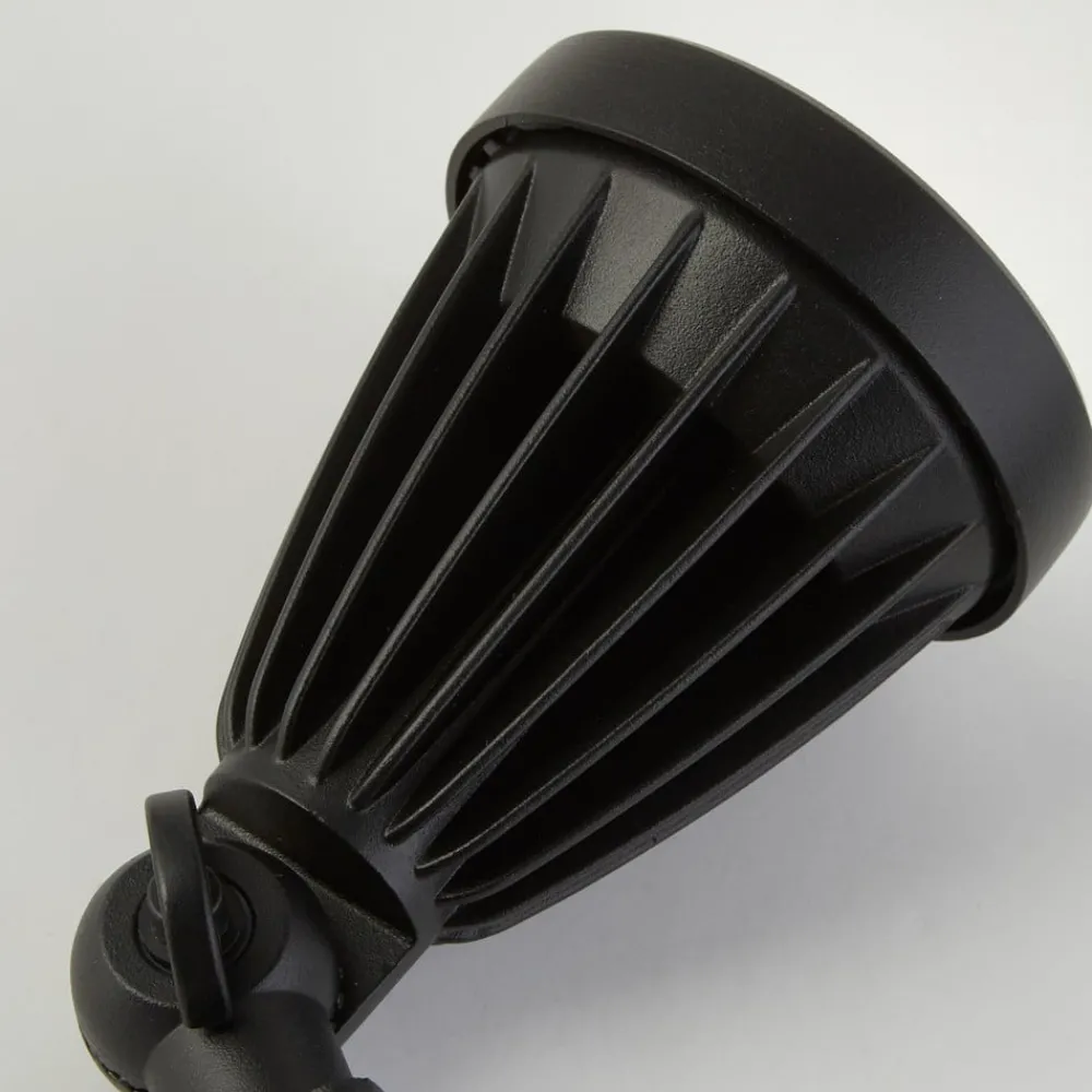 Udendørs Spot ^ Searchlight LED spot med jordspyd Spikey, sort, metal, 25 cm, IP54