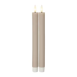 Dekorationsbelysning|Vinduesdekoration ^ STAR TRADING LED-stage Flamme Stripe, beige, 25 cm voksbatteri sæt med 2 stk