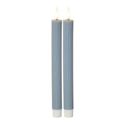 Dekorationsbelysning|Julepynt ^ STAR TRADING LED-stage Flamme Stripe, blå, 25 cm, voksbatteri sæt med 2 stk